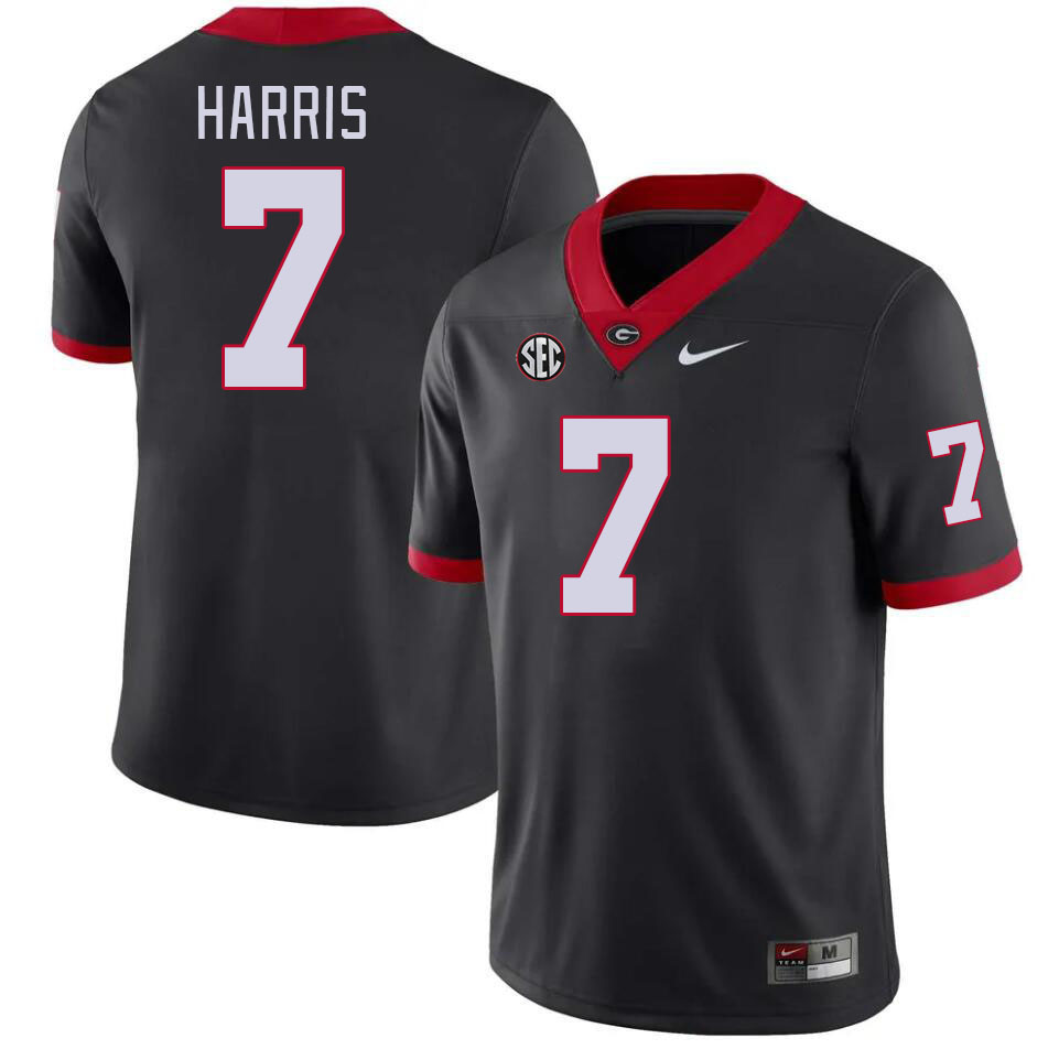 Men #7 Daniel Harris Georgia Bulldogs College Football Jerseys Stitched-Black